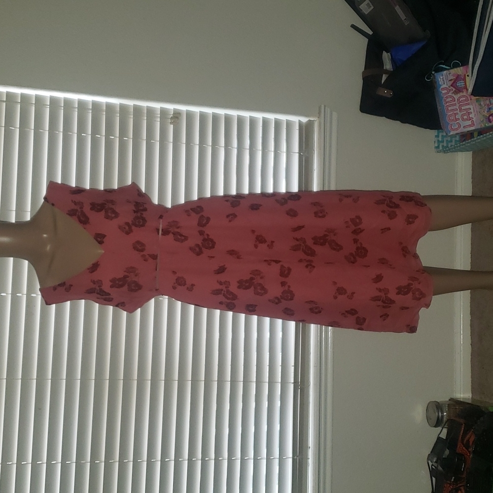 NWT Banana Republic 14 silk chiffon sleeveless flowy floral drawstring tie waist
